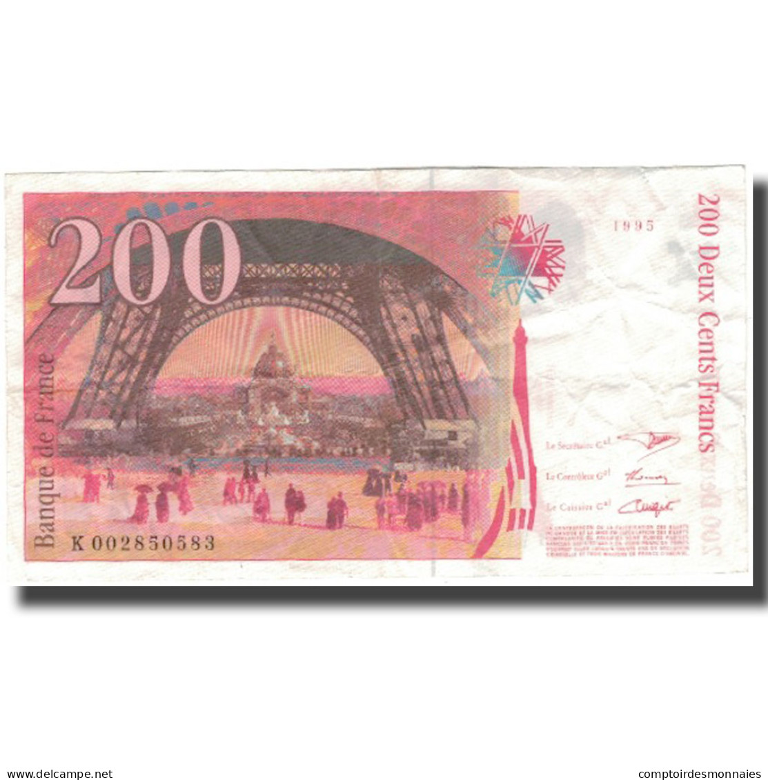 France, 200 Francs, Eiffel, 1995, TTB, Fayette:75.1, KM:159a - 200 F 1995-1999 ''Eiffel''