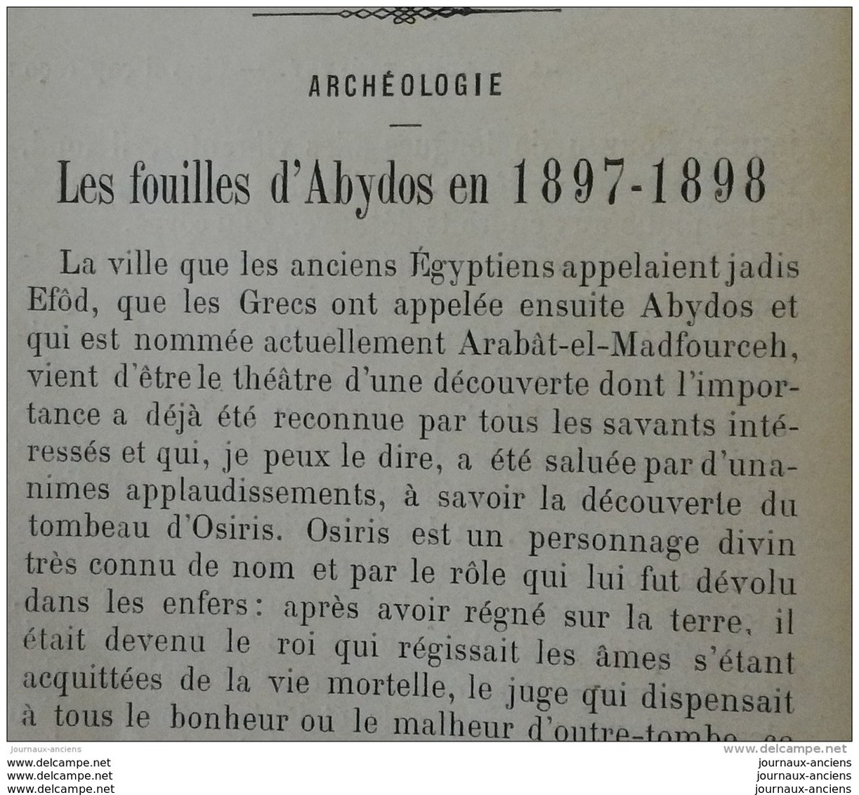 1898 LES FOUILLES D'ABYDOS  - LA FABRICATION DU PAPIER - LA MOUCHE TSÉ TSÉ - MOUVEMENT PHOTOGRAPHIQUE - 1850 - 1899