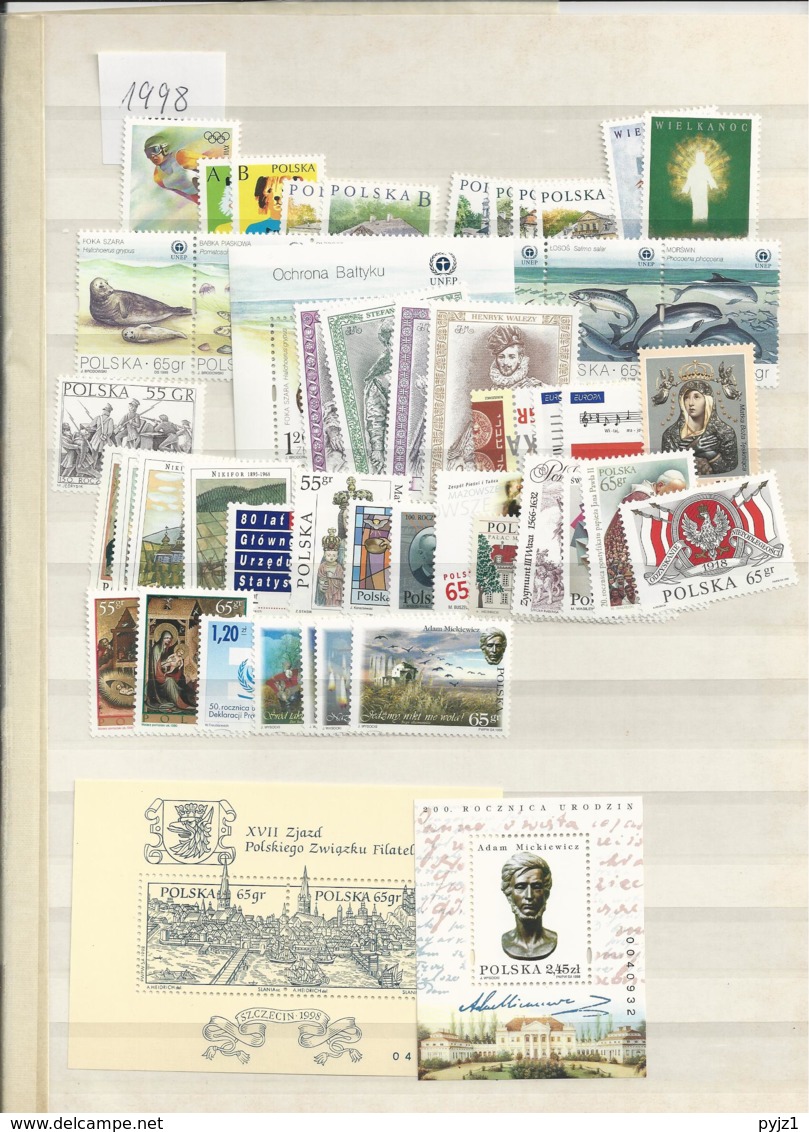 1998 MNH Poland Year Collection Postfris** - Années Complètes