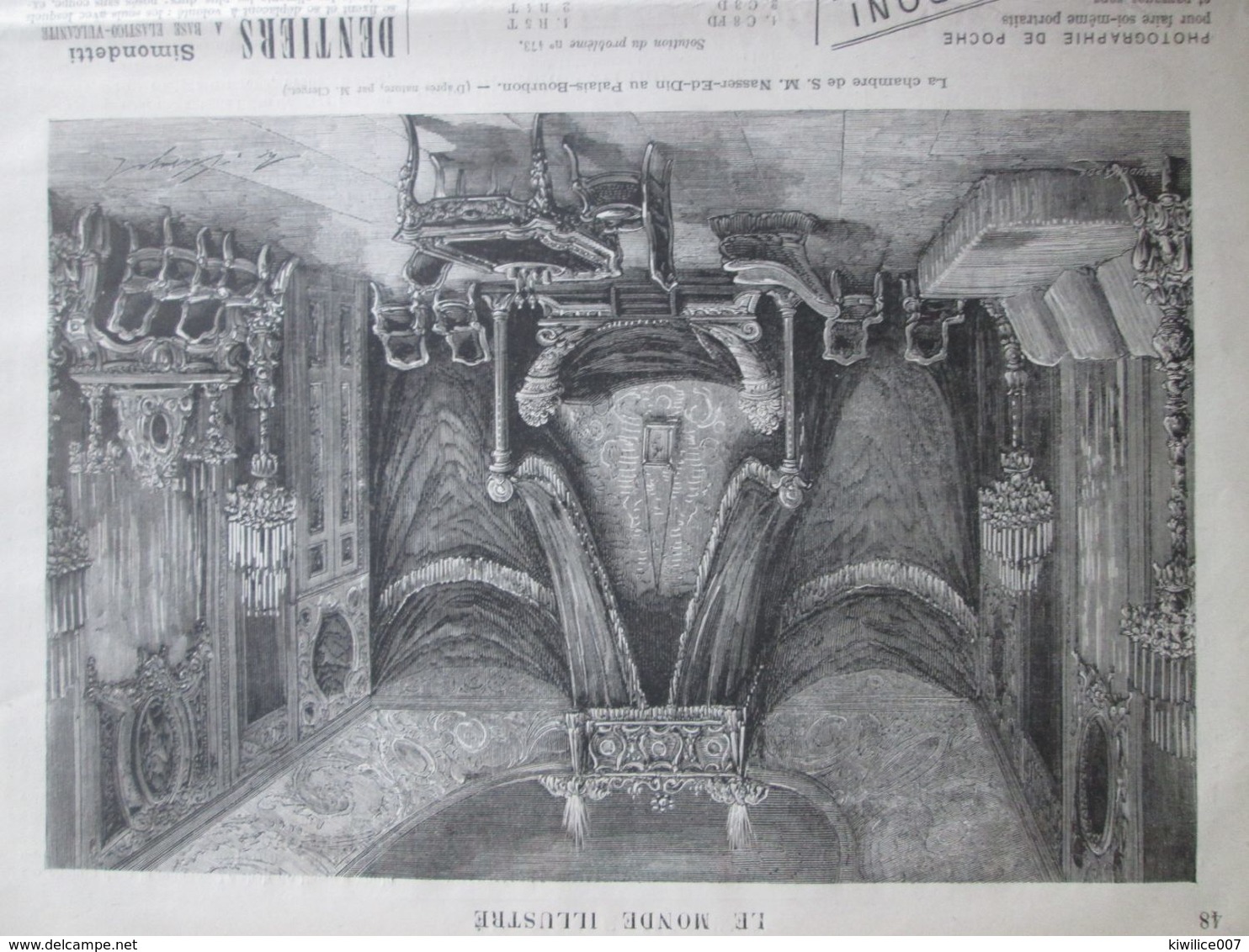 1873    La Chambre De  N S Nasser-Ed-din SHAH D IRAN DE PERSE      Au Palais Bourbon Paris - Non Classés