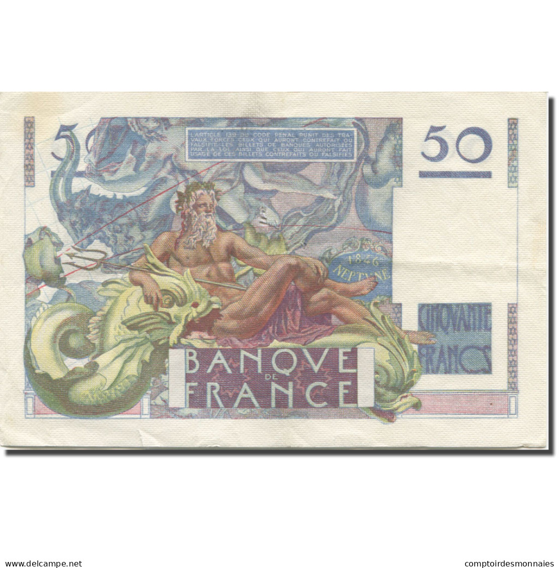 France, 50 Francs, Le Verrier, 1946, 1946-03-28, TTB, Fayette:VF20.2, KM:127a - 50 F 1946-1951 ''Le Verrier''