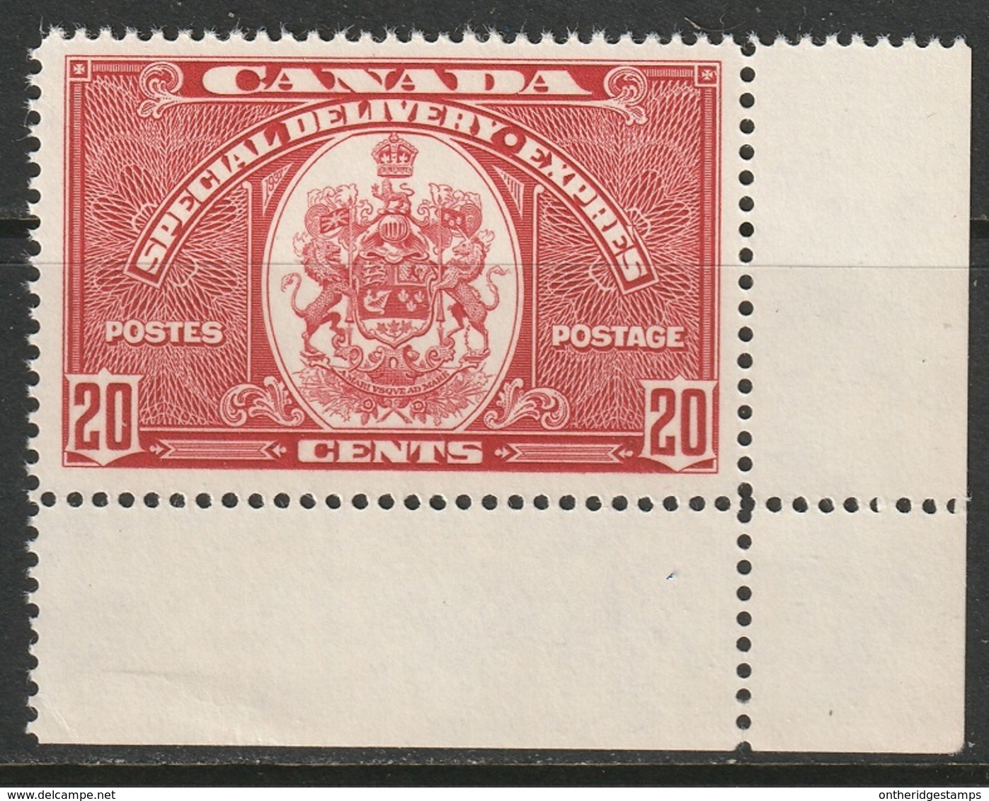 Canada Sc E8 Special Delivery MNH Corner Single - Espressi