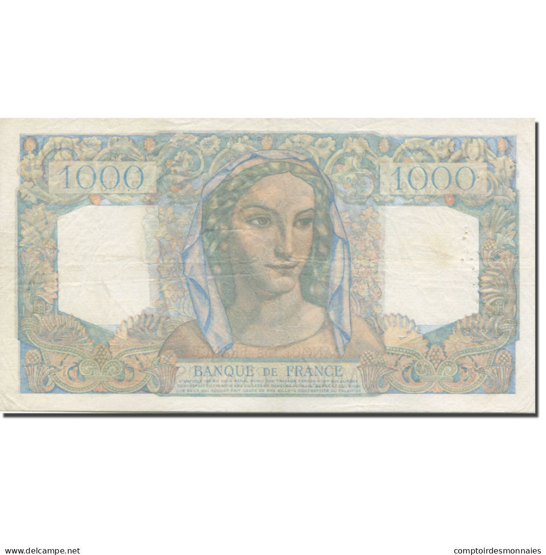 France, 1000 Francs, Minerve Et Hercule, 1945, 1950-03-02, TTB+, Fayette:41.31 - 1 000 F 1945-1950 ''Minerve Et Hercule''