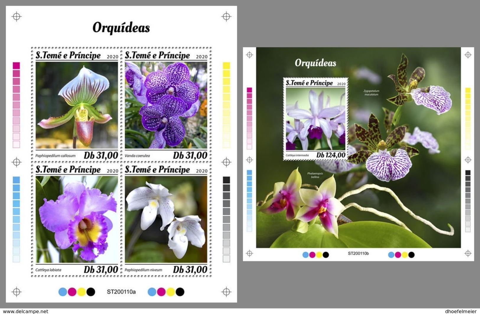 SAO TOME 2020 MNH Orchids Orchideen Orchidees M/S+S/S - OFFICIAL ISSUE - DH2015 - Orchids