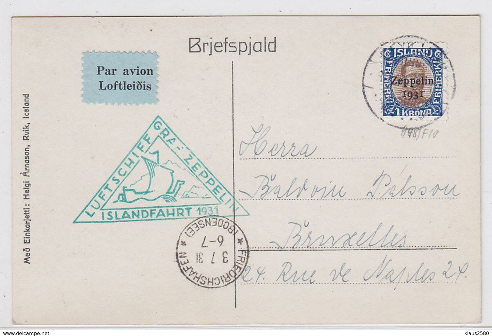 Zeppelin Islandfahrt 1931 - Covers & Documents