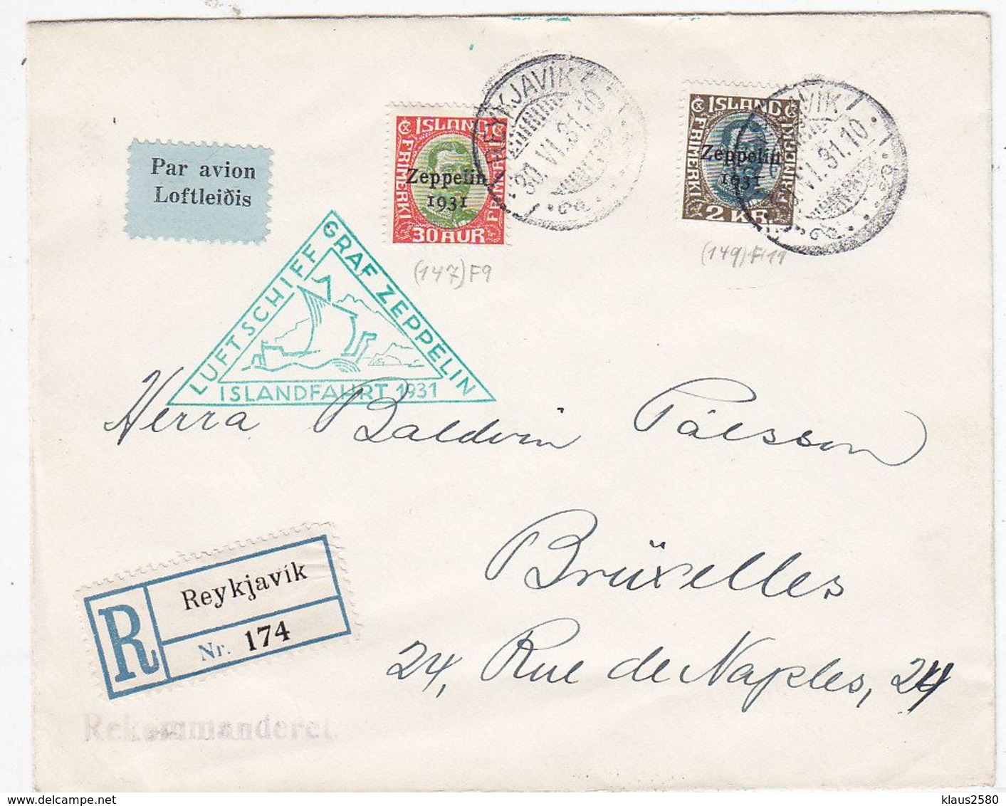 Zeppelin Islandfahrt 1931 - Lettres & Documents