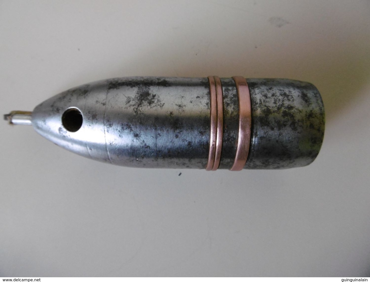 Tres Rare Obus Français 37MM Ww1, Explosif,neutralisé Et Transformé En Briquet - Sammlerwaffen