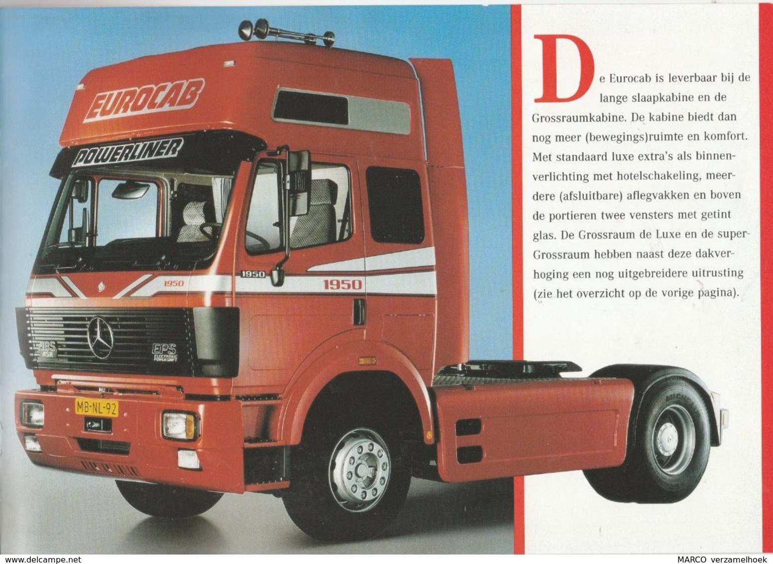 Brochure-leaflet: Mercedes-benz AG Stuttgart-unterteuerkheim (D) Kabines - Trucks