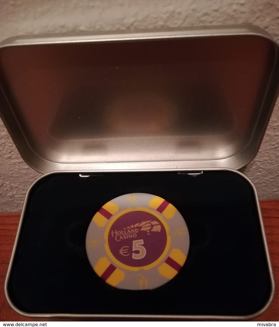 HOLLAND CASINO - JETON TOKEN IN METAL BOX ISSUED AT THE OCCASION OF THE OPENING BREDA 5 JUNE 2003 (MINT VERY VERY RARE) - Casino