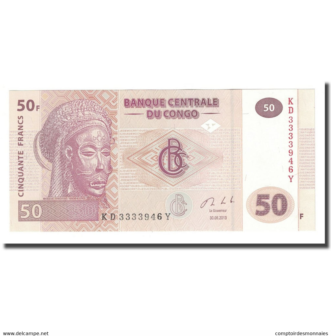 Billet, Congo Democratic Republic, 50 Francs, 2013, 2013-06-30, NEUF - República Del Congo (Congo Brazzaville)