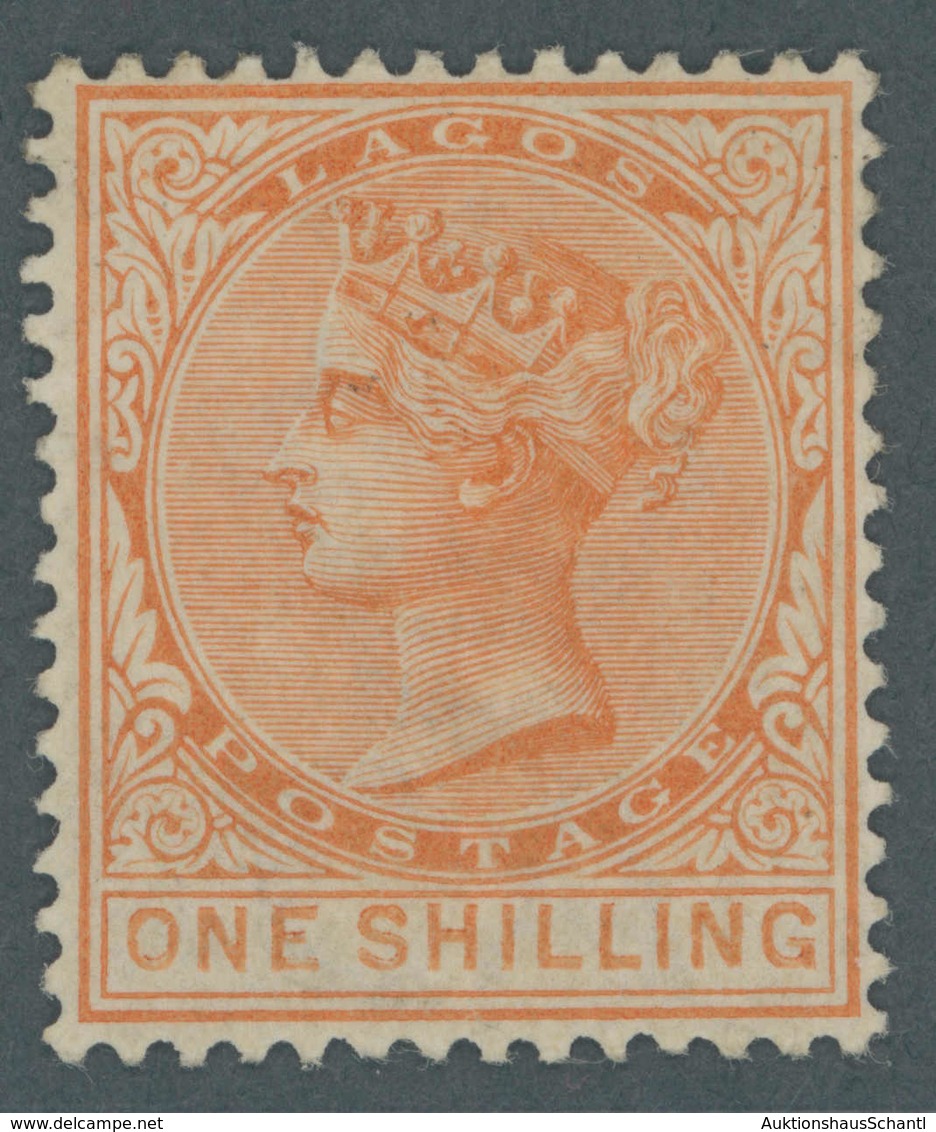 * 1879, Freimarke Königin Viktoria, 1 Shilling Orange, Wertangabe 16½ Mm Lang Und Gezähnt 14, In Ungebrauchter Erhaltung - Autres & Non Classés