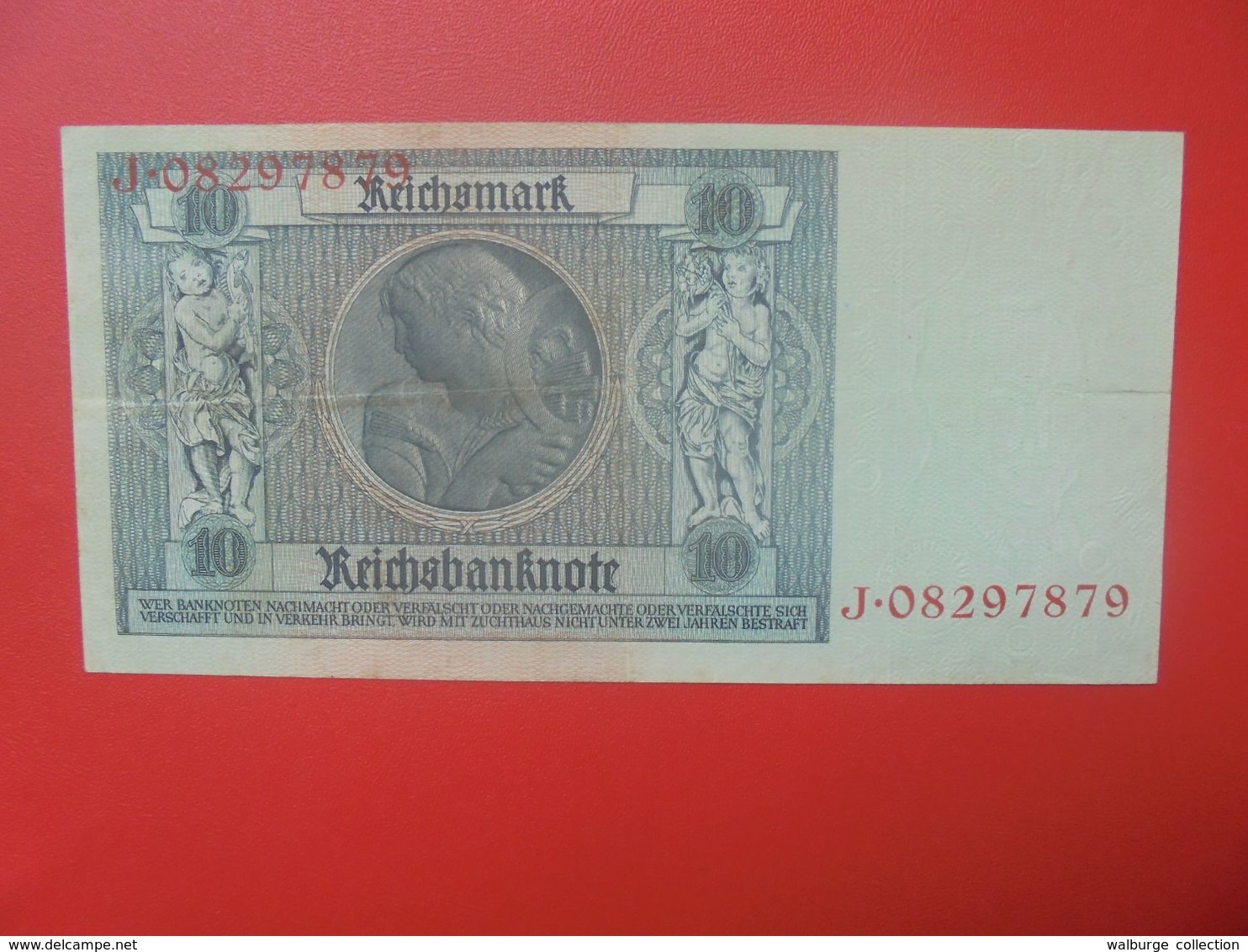 Reichsbanknote 10 Reichsmark 1929 "J" CIRCULER (B.17) - 10 Mark