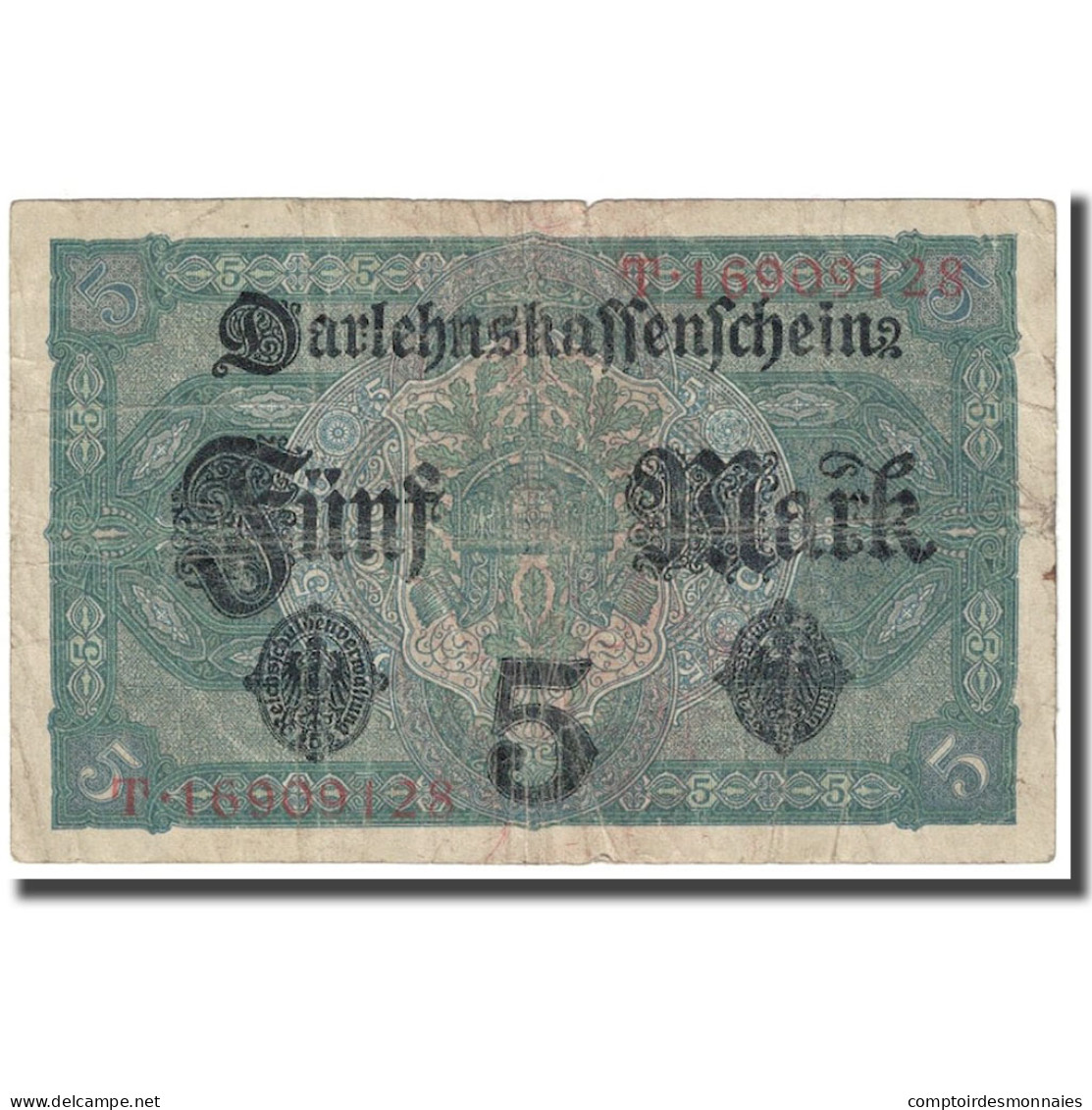 Billet, Allemagne, 5 Mark, 1917, 1917-08-01, KM:56b, TTB - 5 Mark