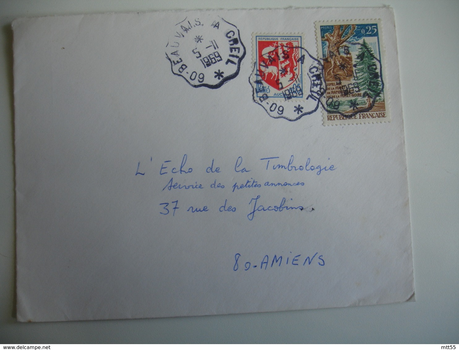 Beauvais A Creil Cachet Ambulant Convoyeur Poste Ferroviaire - Railway Post