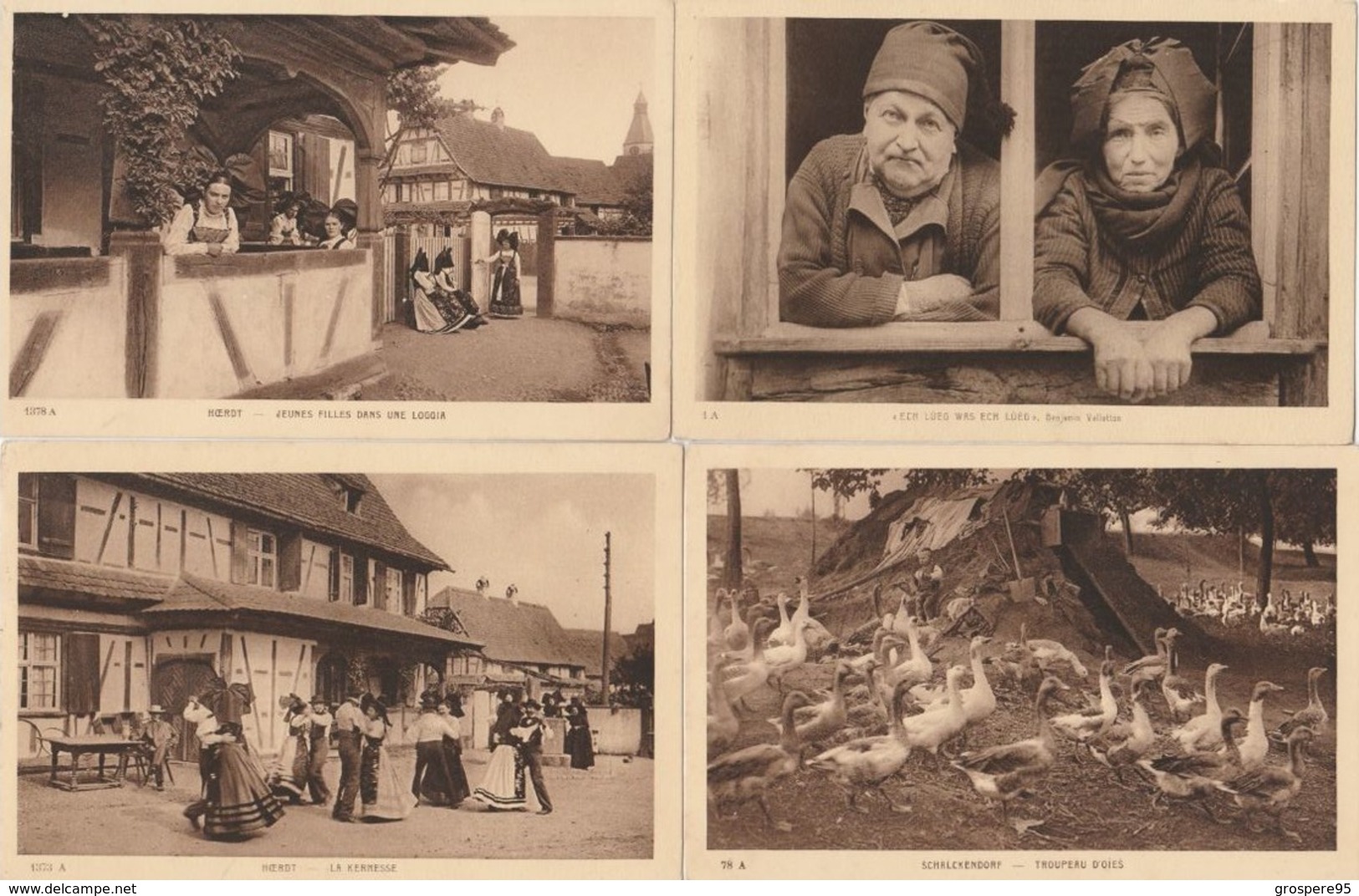 HOERT SCHALCKENDORF ENGWILLER OBERSEEBACH BOUXWILLER... LOT 8 CARTES ALSACE - Bouxwiller