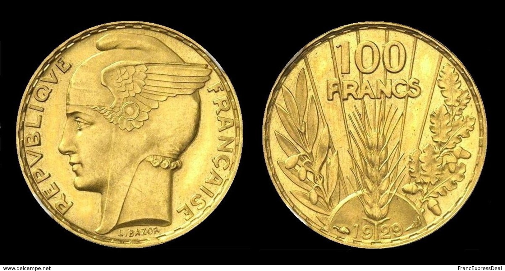 COPIE - 1 Pièce Plaquée OR ( GOLD Plated Coin ) - France - 100 Francs Bazor 1929 - Autres & Non Classés