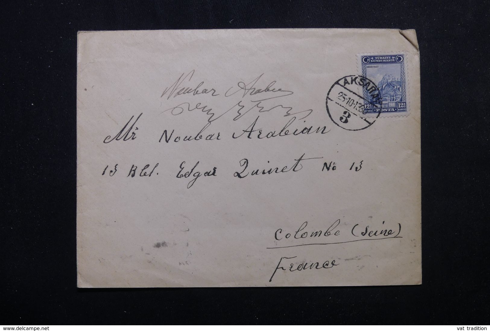 TURQUIE - Enveloppe Aksaray Pour La France En 1930 -  L 64420 - Cartas & Documentos