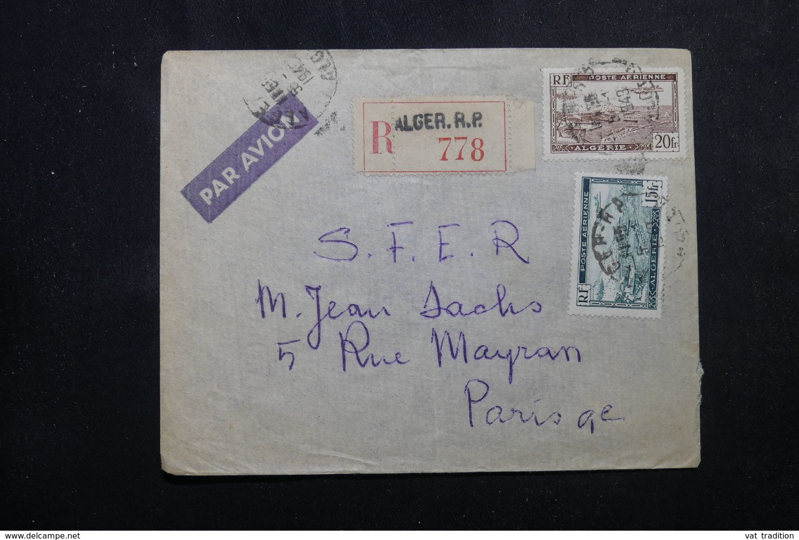 ALGÉRIE - Enveloppe De Alger  En Recommandé Pour Paris En 1949 -  L 64441 - Covers & Documents