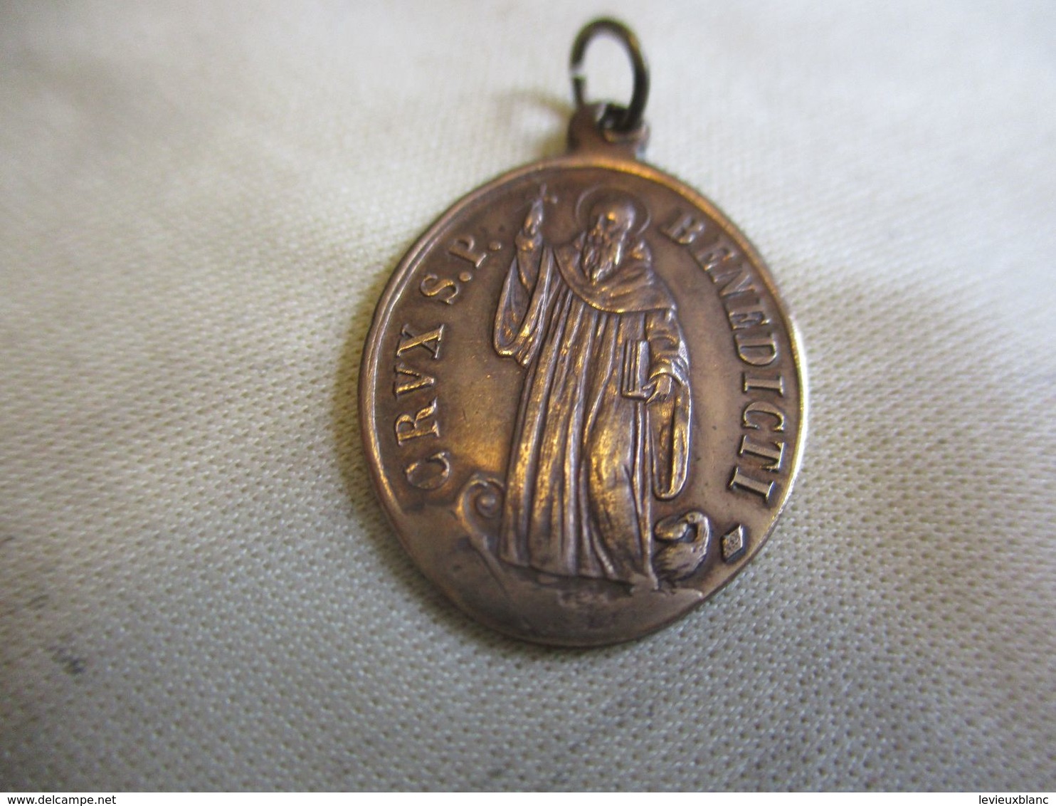 Médaille Religieuse Ancienne Pour Chaînette/Cuivre/Crux  SP BENEDICTI/ /Fin-XIXéme ?  CAN89 - Religion & Esotericism