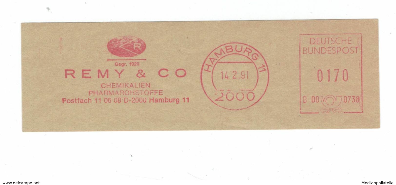 Briefausschnitt AFS - 2000 Hamburg 1991 - Remy & Co Chemiklaien Pharmacie-Rohstoffe - Pharmacy