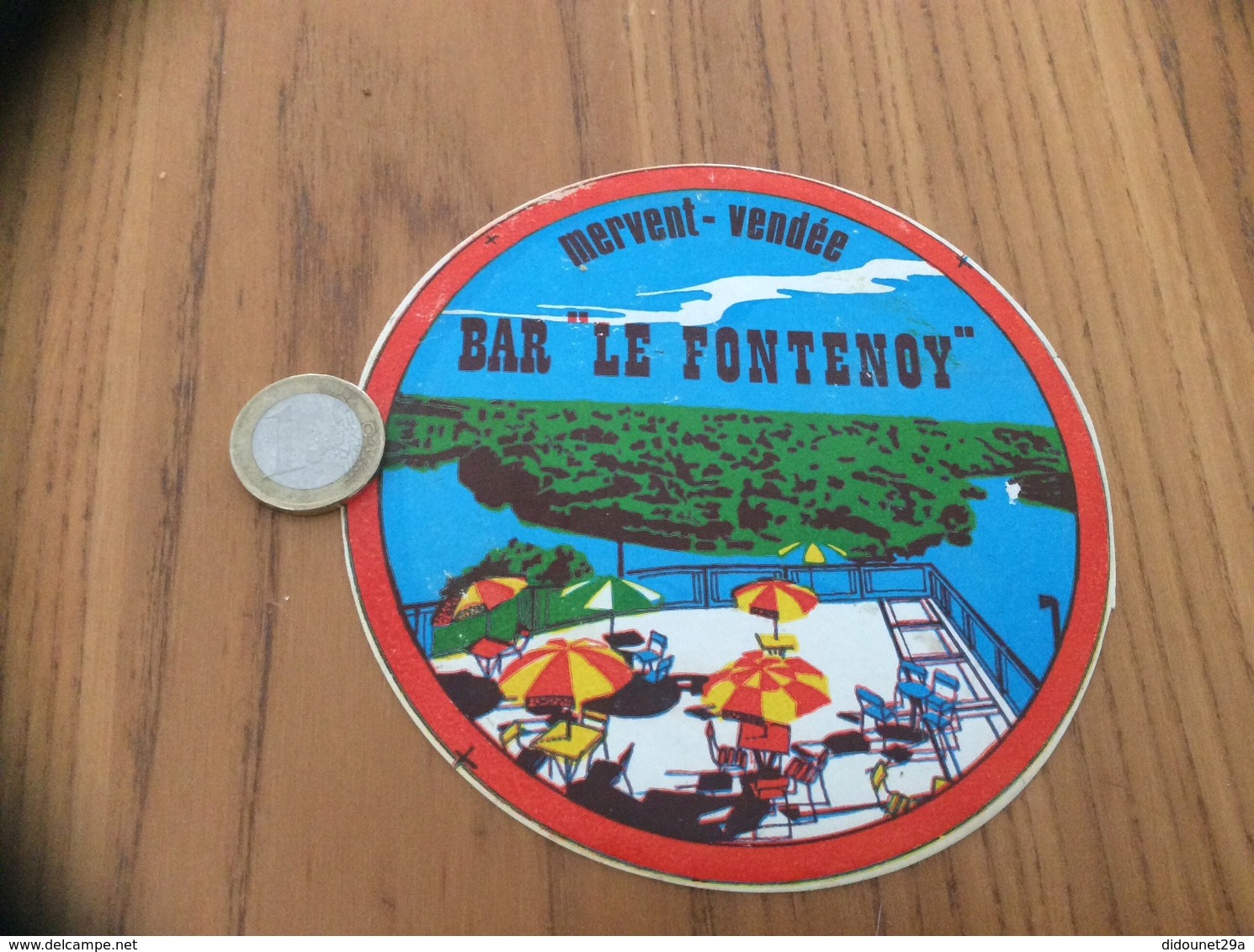 Ancien AUTOCOLLANT, Sticker «BAR LE FONTENOY - MERVENT (85) » - Autocollants