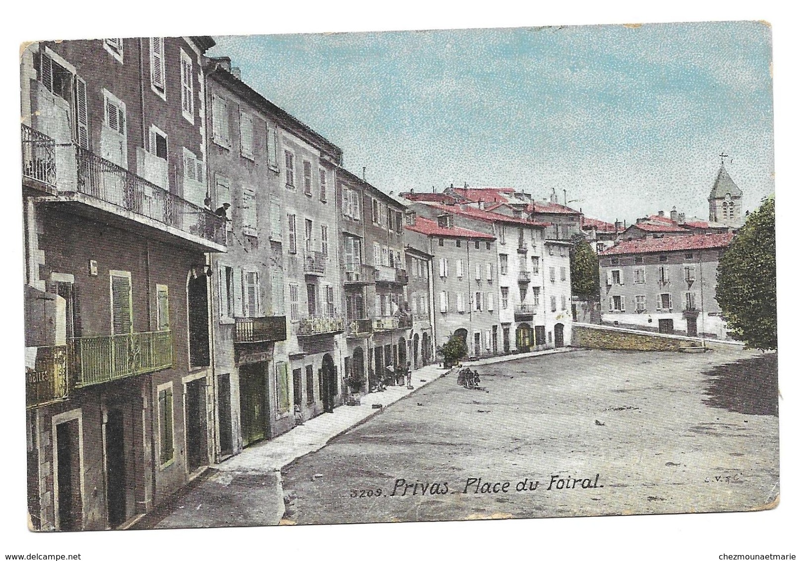 PRIVAS PLACE DU FOIRAL COUX 1915 WWI STALENG A CAVO MAITRE POINTEUR 7 RAP CAP FERRAT - CPA MILITAIRE - Guerre 1914-18