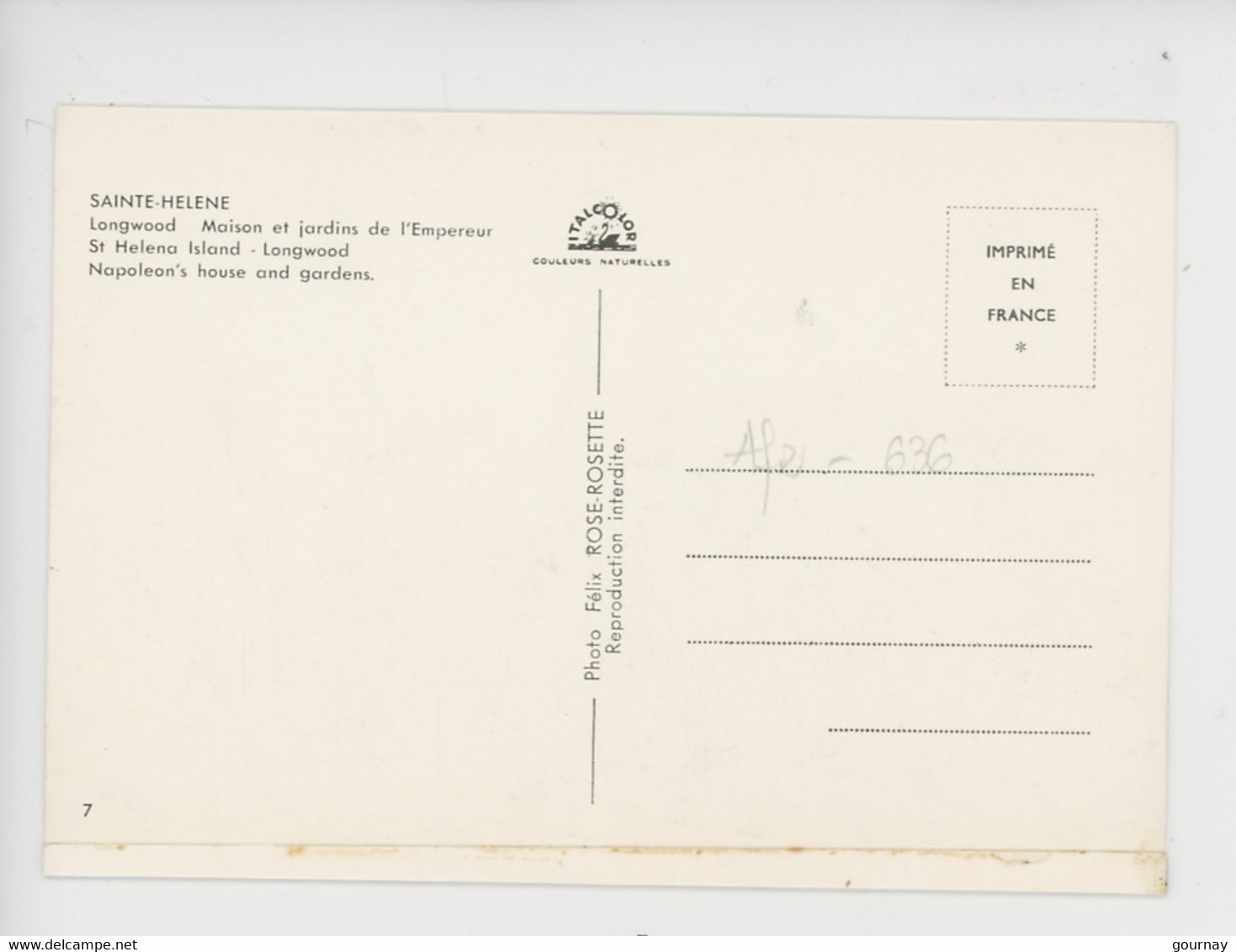 Bicentenaire Napoléon 1er 1769-1969 Croisière Impériale Sainte Hélène, Longwood Maison Et Jardin De L'Empereur En Exil - St. Helena