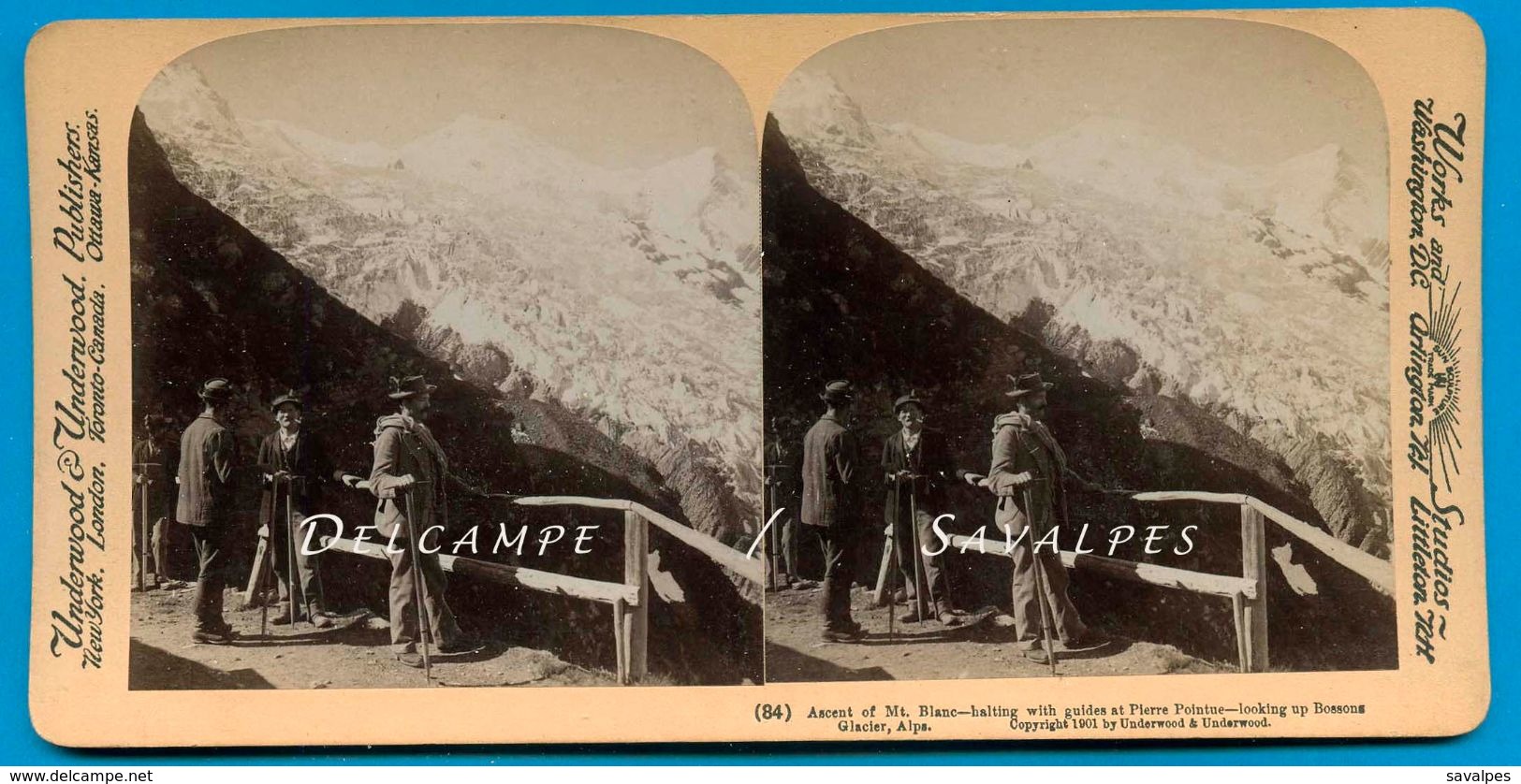 Chamonix * Guides à Pierre-Pointue - Photo Stéréoscopique 1901 - Voir Scans - Stereoscopic