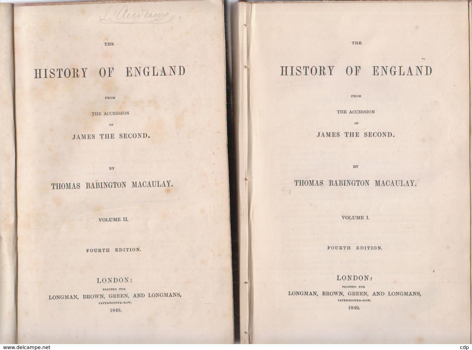 History Of England From The Accession Of James The Second - Europa