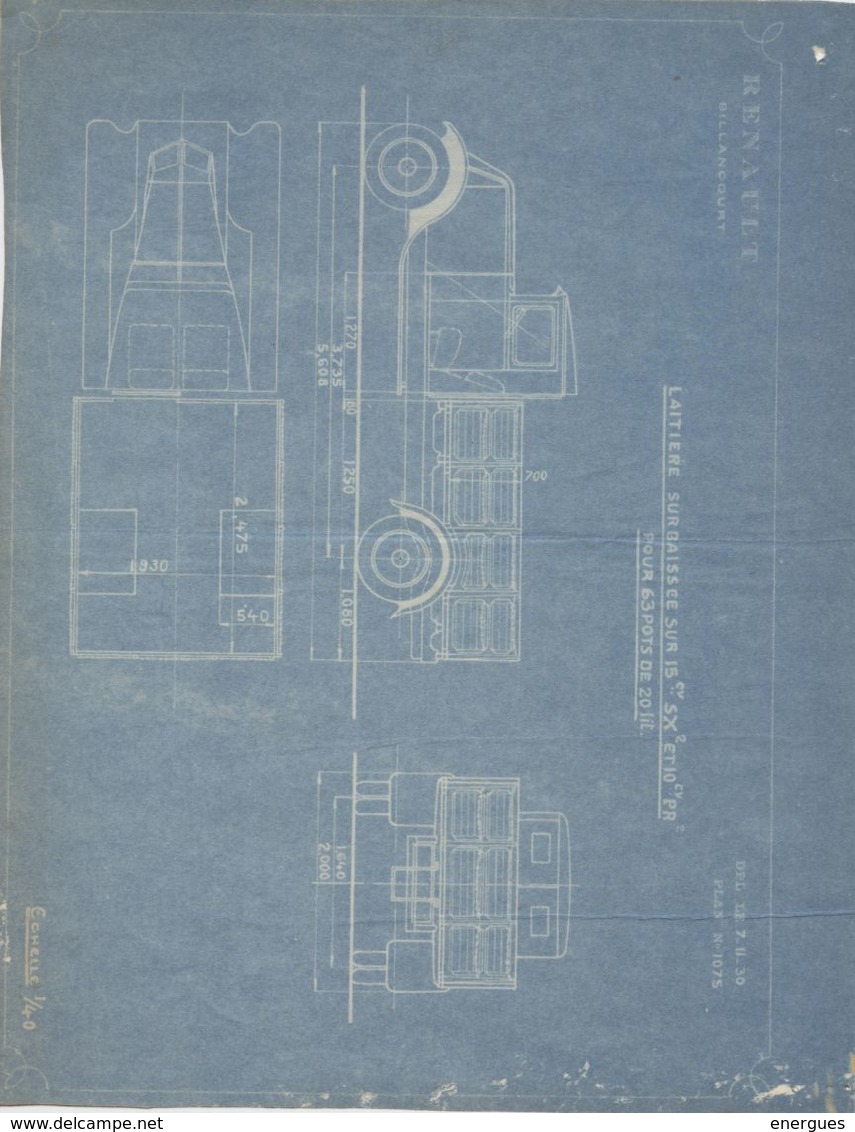 Usines Renault 1930, 4 Docs, Vente Camion Laitier, Laitière Surbaissée ,photo, Plan  Dimensions, Devis Saint Girons,09 - Camion