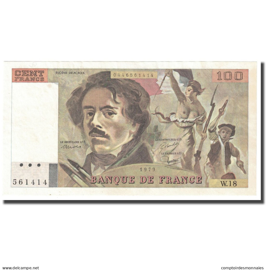 France, 100 Francs, Delacroix, 1979, SUP+, Fayette:69.2c, KM:154a - 100 F 1978-1995 ''Delacroix''
