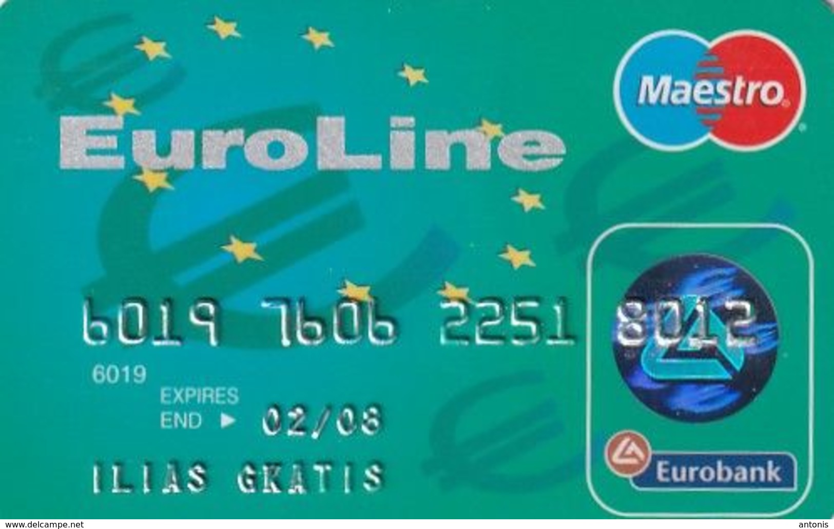 GREECE - Euroline, Eurobank Credit Card(reverse Axalto, Tel: 801-111-1144), 06/04, Used - Cartes De Crédit (expiration Min. 10 Ans)