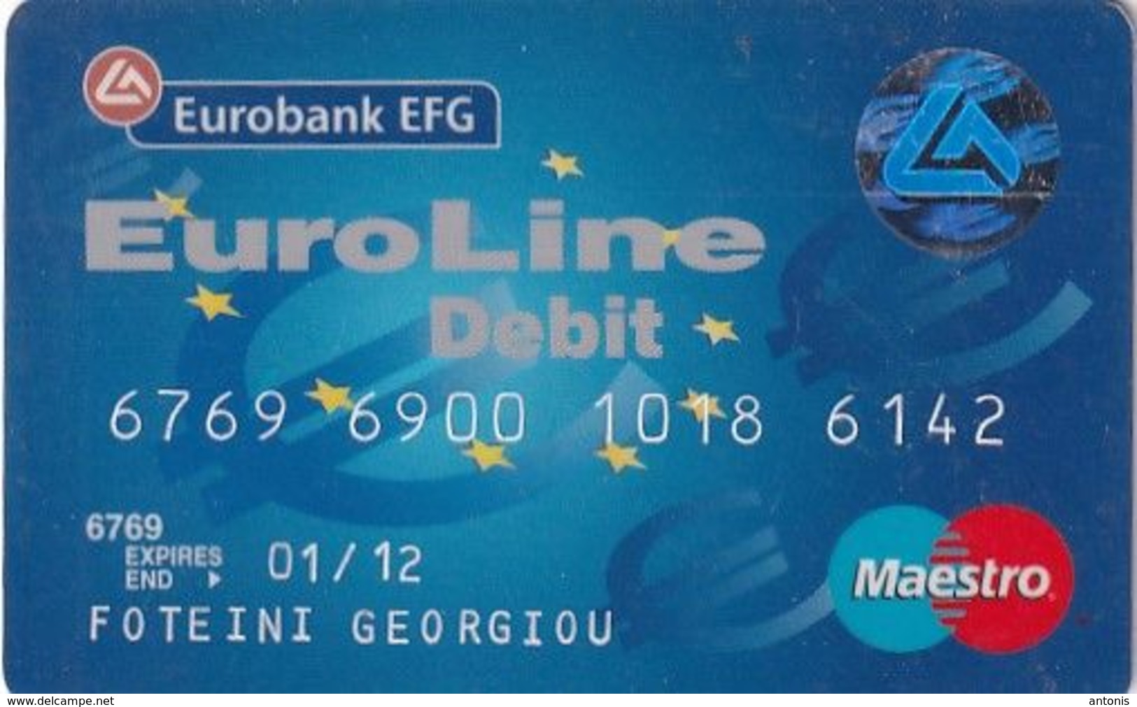 GREECE - Euroline, Eurobank Maestro(reverse Picappa, Tel: 801-111-1144), 05/08, Used - Geldkarten (Ablauf Min. 10 Jahre)