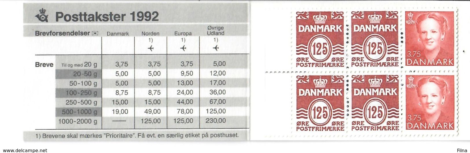 DANIMARCA 1992- LIBRETTO CARNET  P.O. DA 20 KR. - H 38 - Carnets