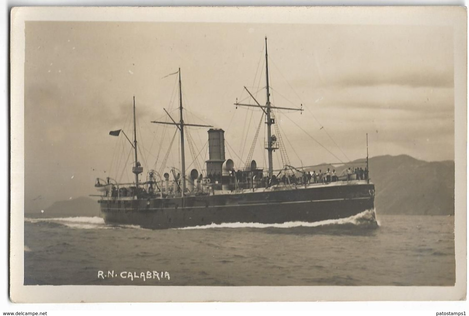 137402 SHIP BARCO R. N CALABRIA NAVIGATION ITALY POSTAL POSTCARD - Other & Unclassified