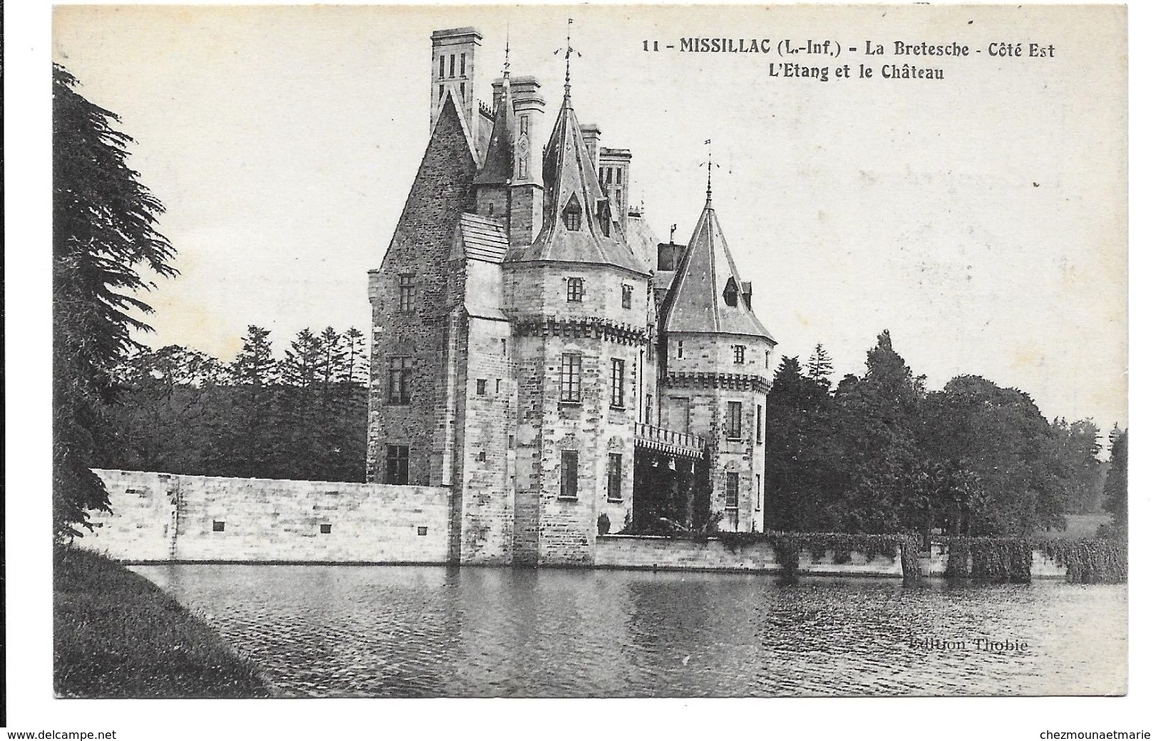 MISSILLAC LA BRETESCHE ETANG CHATEAU 1915 WWI HOPITAL XI REGION N° 12 RENE MAYER 15 CHASSEURS CYCLISTES - CPA MILITAIRE - Guerre 1914-18