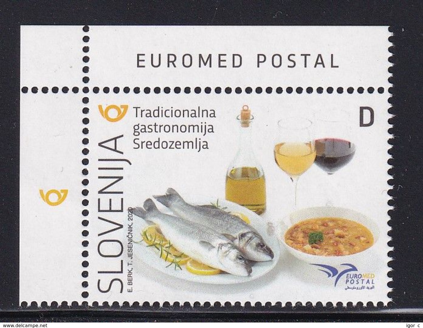 Slovenia Slowenien Slovenie 2020: MINT MNH ** Euromed Postal Gastronomy Food; Wine Vine Vino Jota Extra Virgin Olive Oil - Food