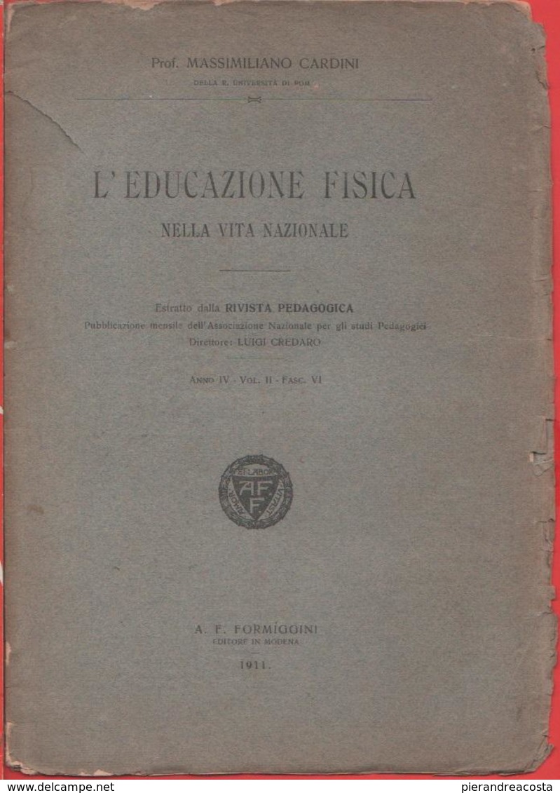 L'educazione Fisica Nella Vita Nazionale -  Massimiliano Cardini - Libri Antichi