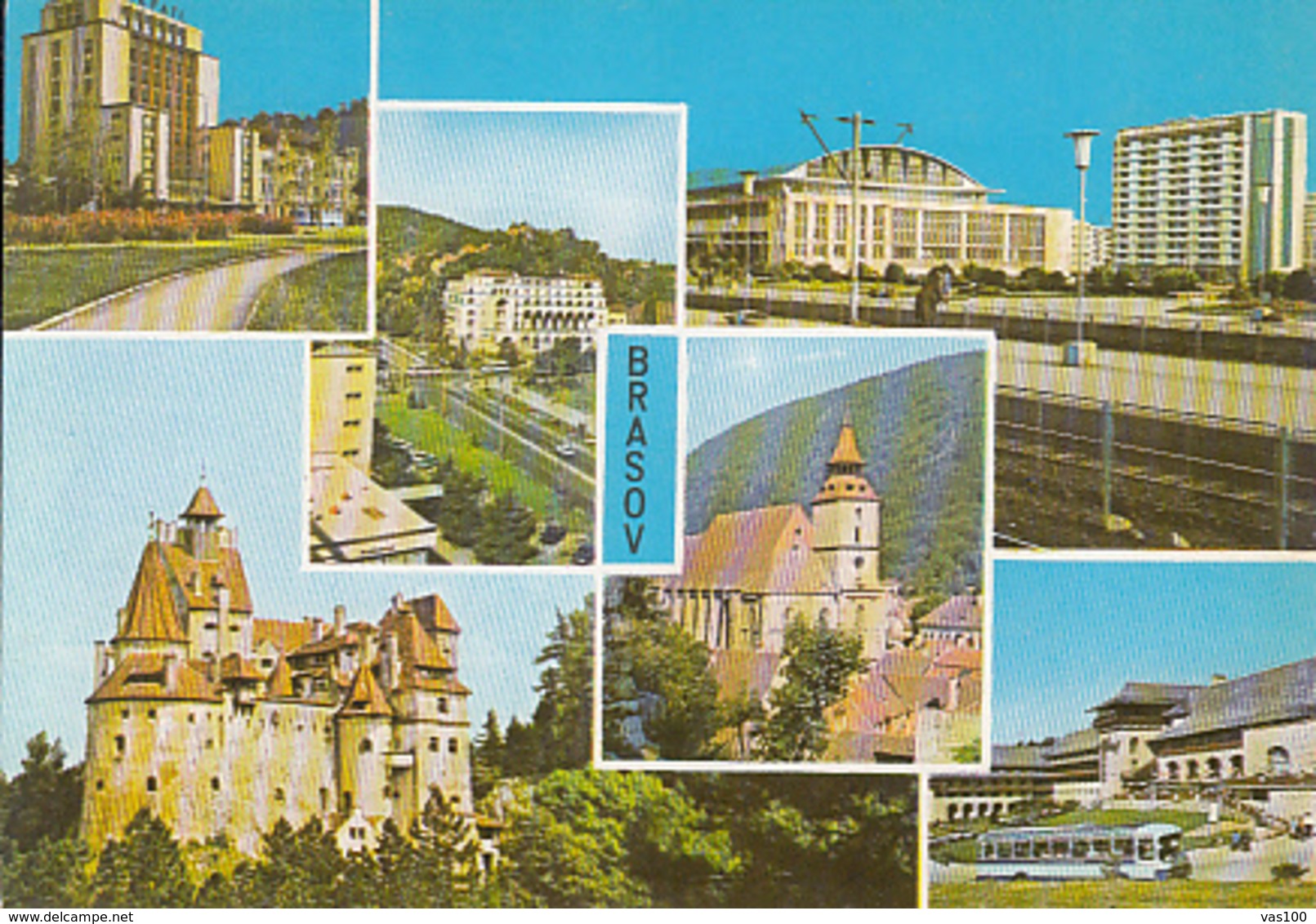 CPA BRASOV- HOTEL, ARMY CLUB, RAILWAY STATION, BLACK CHURCH, BRAN CASTLE, POIANA BRASOV HOTEL, BUSS - Romania