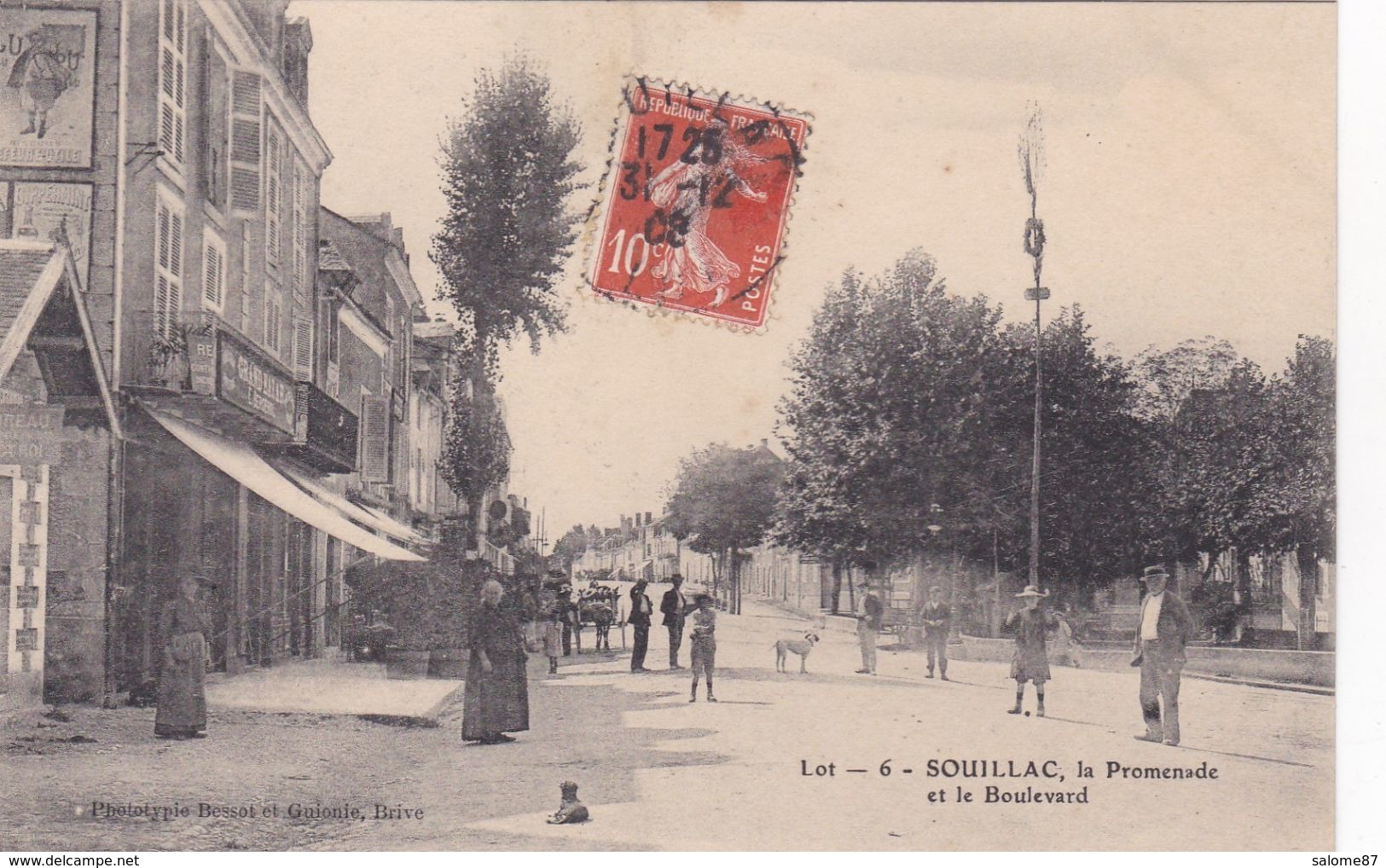 Cpa 6 SOUILLAC LA PROMENADE ET LE BOULEVARD - Souillac