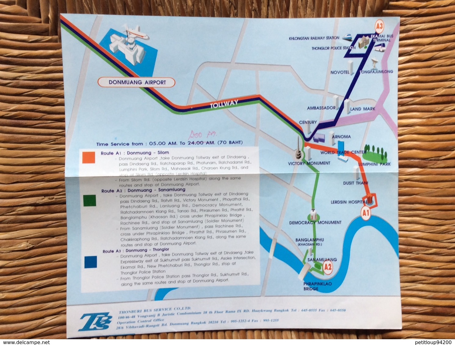 PLAN RESEAU AIRPORT BUS   Bangkok  THAÏLANDE - Monde