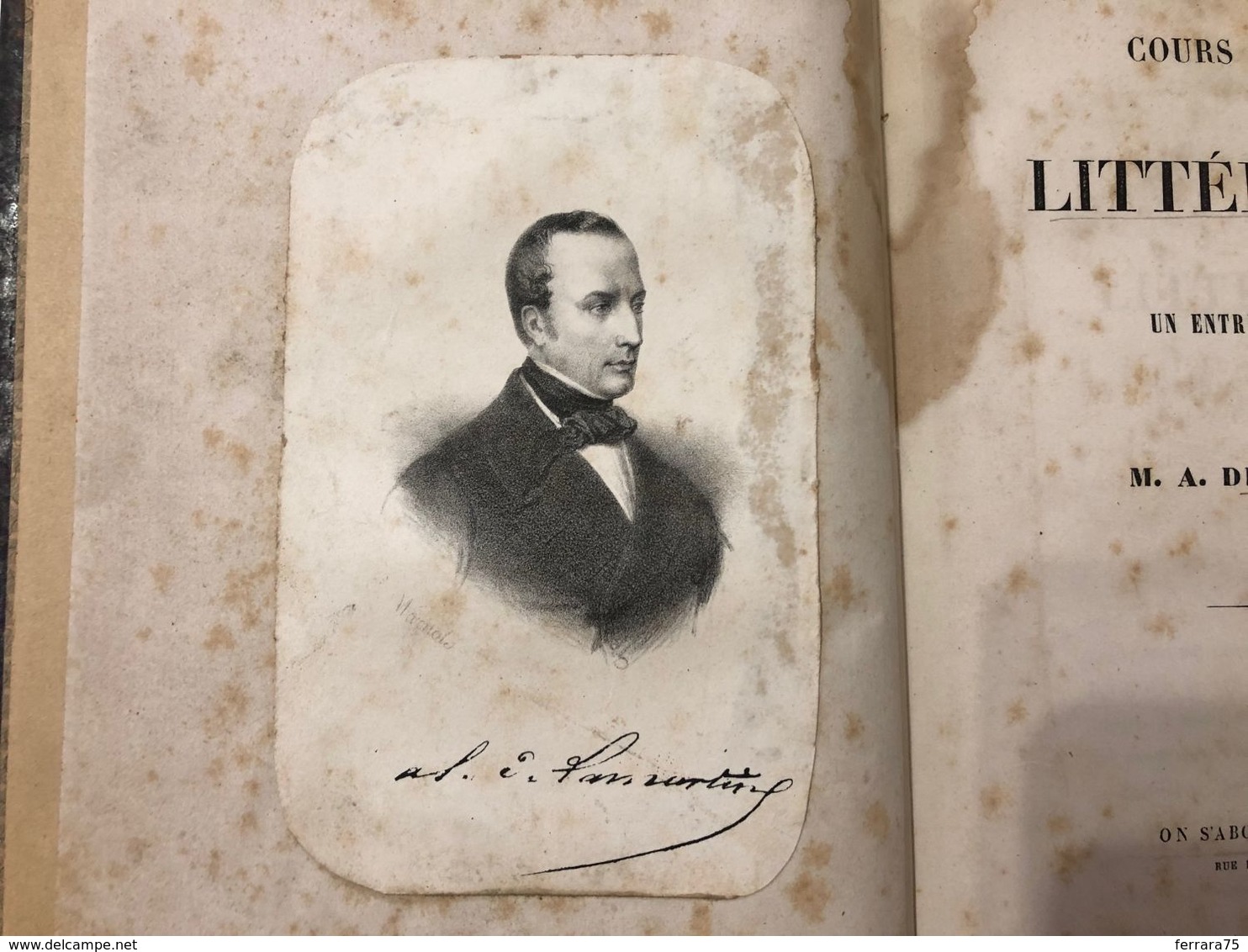 COURS FAMILIER DE LITTèRATURE UN ENTRETIEN PAR MOIS DE LAMARTINE AUTOGRAFO 1856 - Libros Antiguos Y De Colección