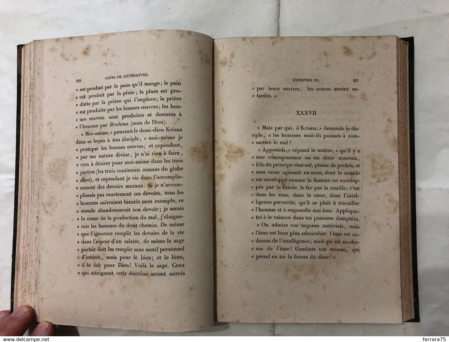 COURS FAMILIER DE LITTèRATURE UN ENTRETIEN PAR MOIS DE LAMARTINE AUTOGRAFO 1856