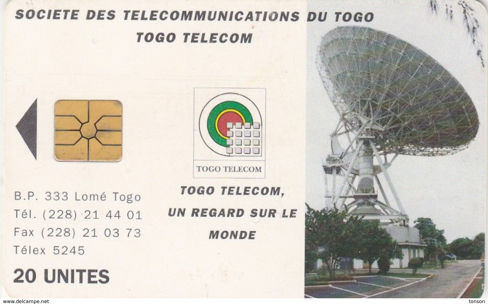 Togo, TOG-0020, 100 Units, Earth Station 20, 2 Scans    CN : 8 Digits - Togo