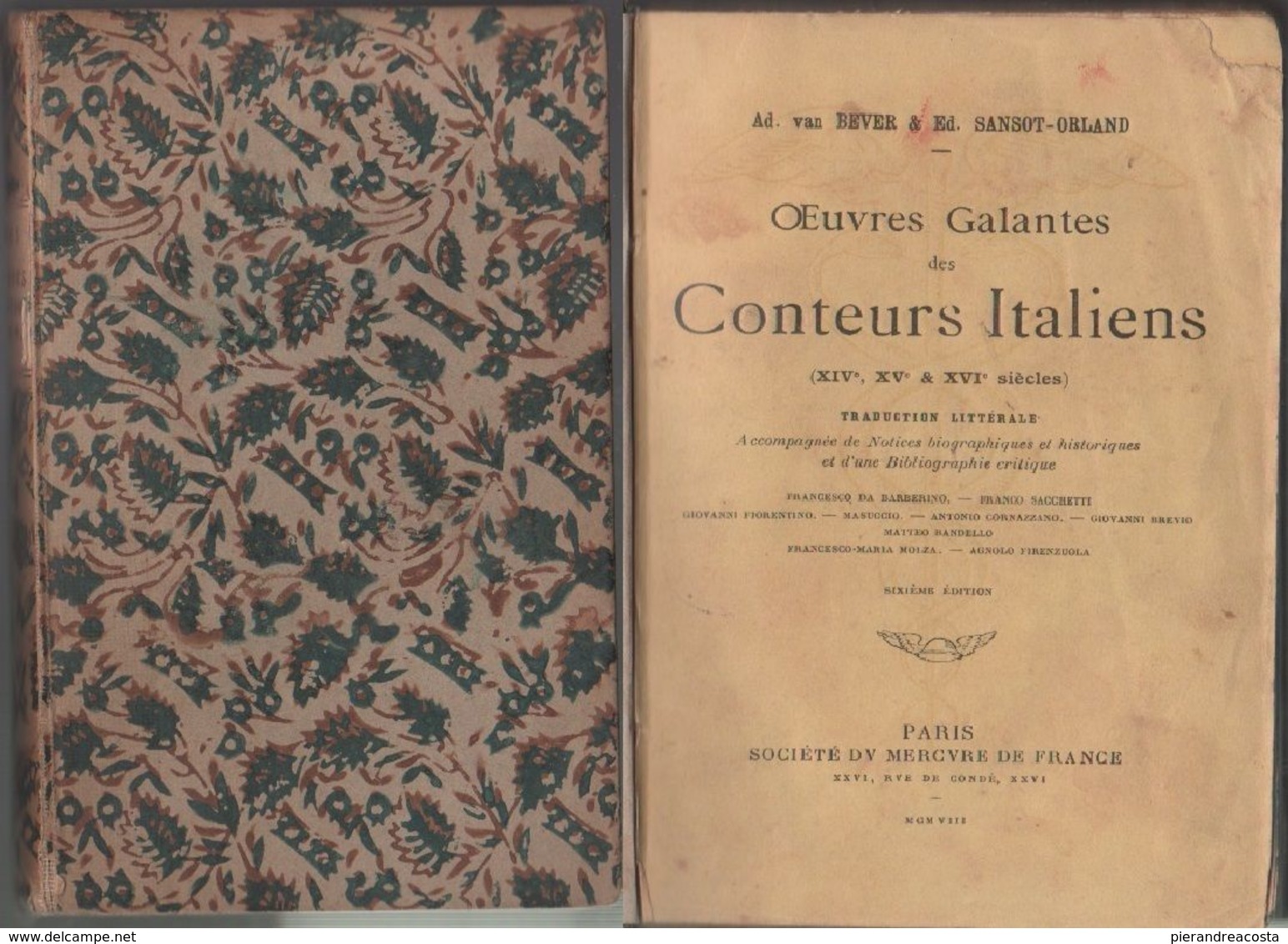 Oeuvres Galantes Des Conteurs Italiens (XIV-XV-XVI Siecles) - Libri Antichi