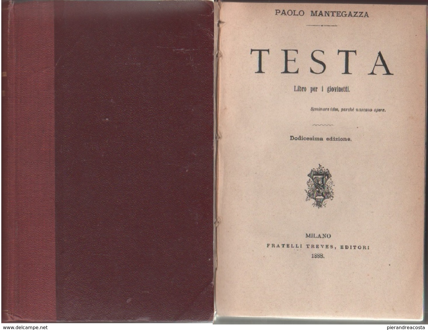 Testa. Libro Per I Giovinetti - Libri Antichi