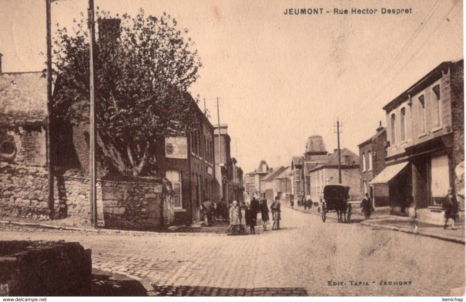 CPA TAPIA - JEUMONT - RUE HECTOR DESPRET - VOYAGEE DE ERQUELINNES VERS AUVELAIS - AFFRANCHIE. - Jeumont