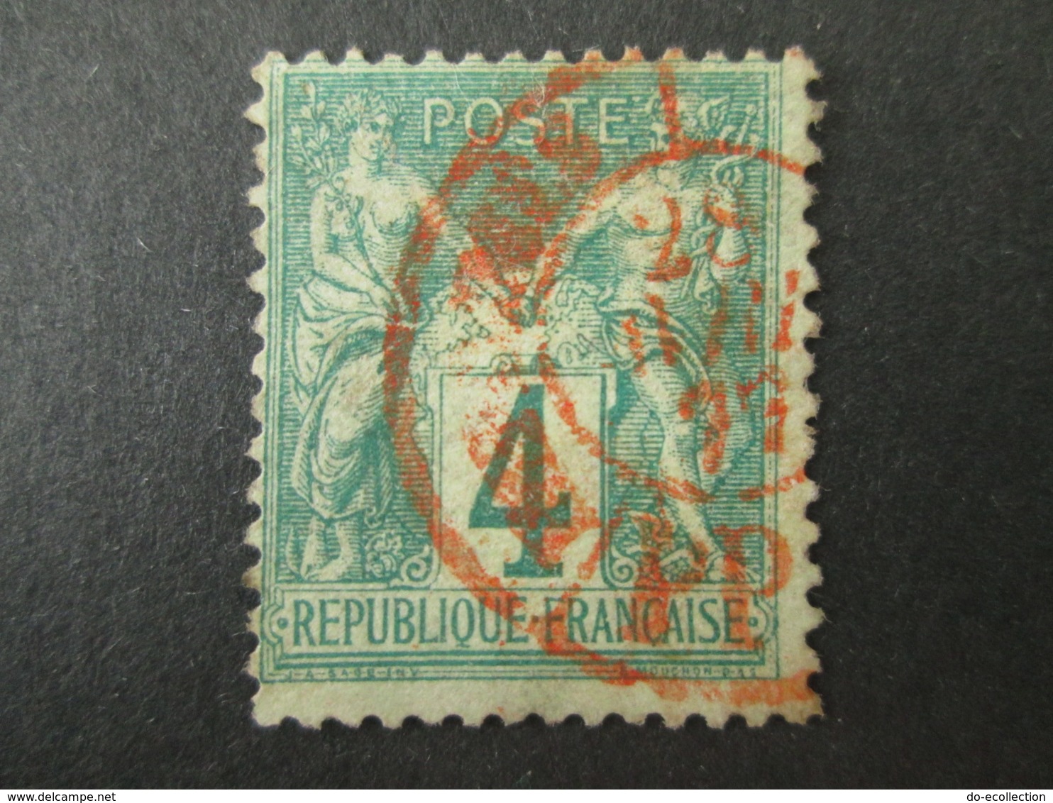 FRANCE Timbre SAGE 4c N Sous B Oblitération Cachet Rouge Des Imprimés 1876-1878 YT 63 - 1876-1878 Sage (Type I)