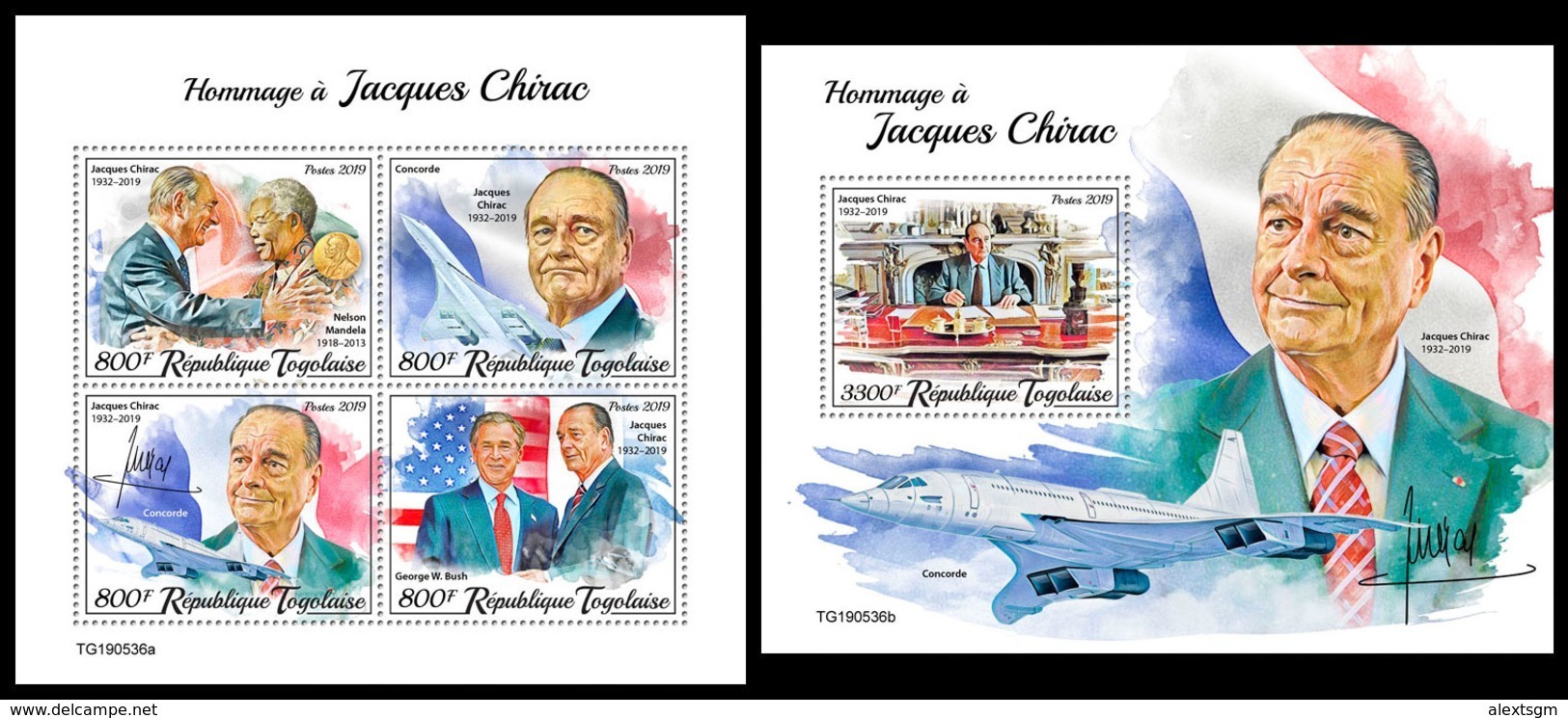 TOGO 2019 - Jacques Chirac, M/S + S/S. Official Issue [TG190536] - Otros & Sin Clasificación