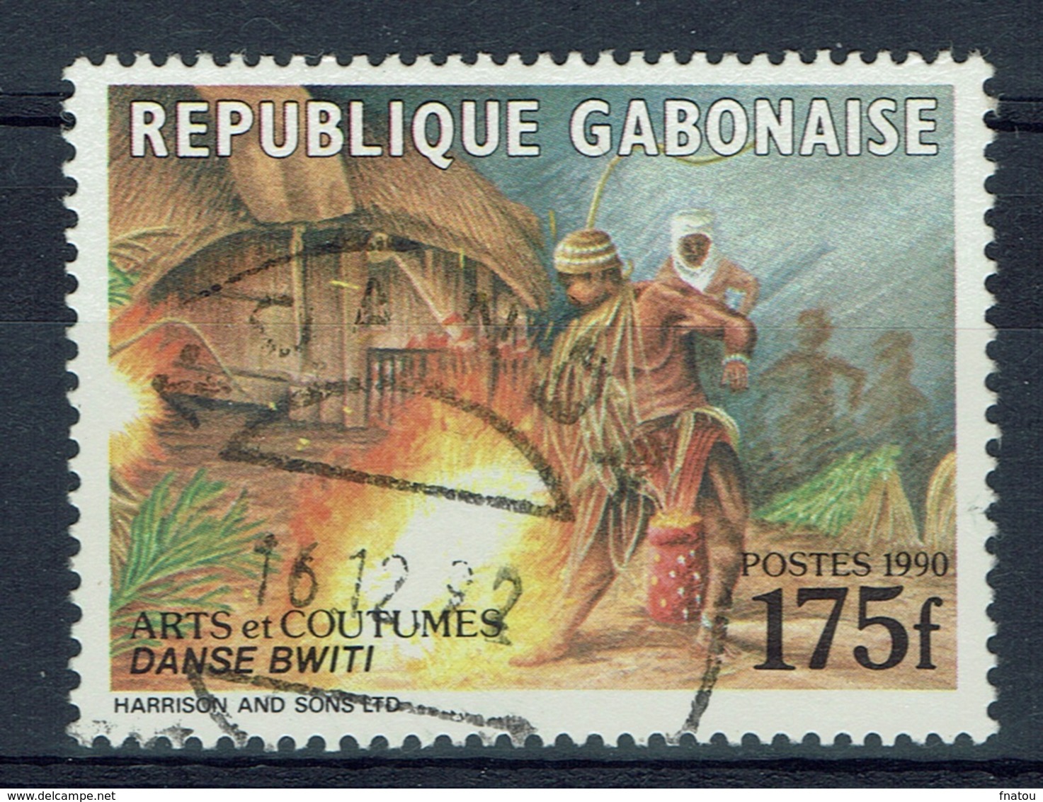 Gabon, Bwiti Dance, 1990, VFU, Scarce Stamp - Gabon (1960-...)